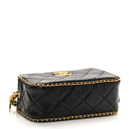 Chanel Lambskin Quilted Chain CC Mini Camera Case Black 4 of 10
