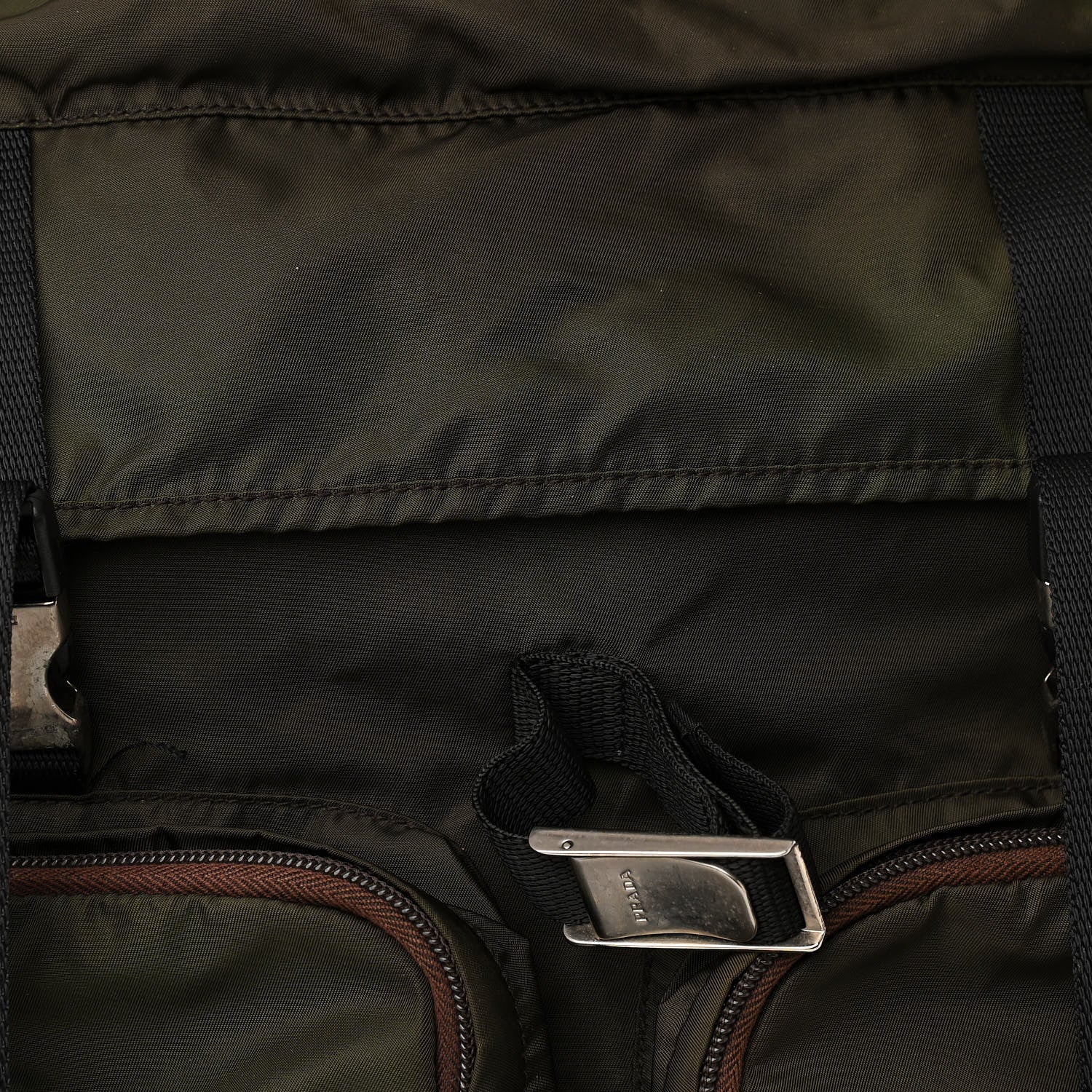 Prada Tessuto Nylon Buckle Backpack Mimetico 8 of 13
