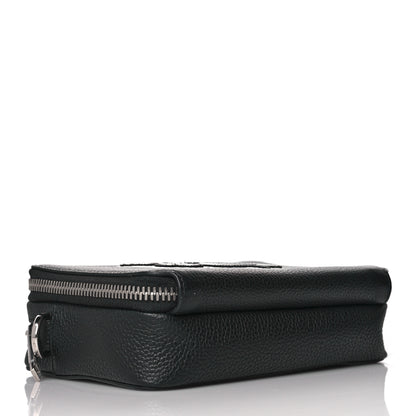 Christian Dior X SHAWN STUSSY Grained Calfskin Double Zip Crossbody Pouch Black 5 of 11