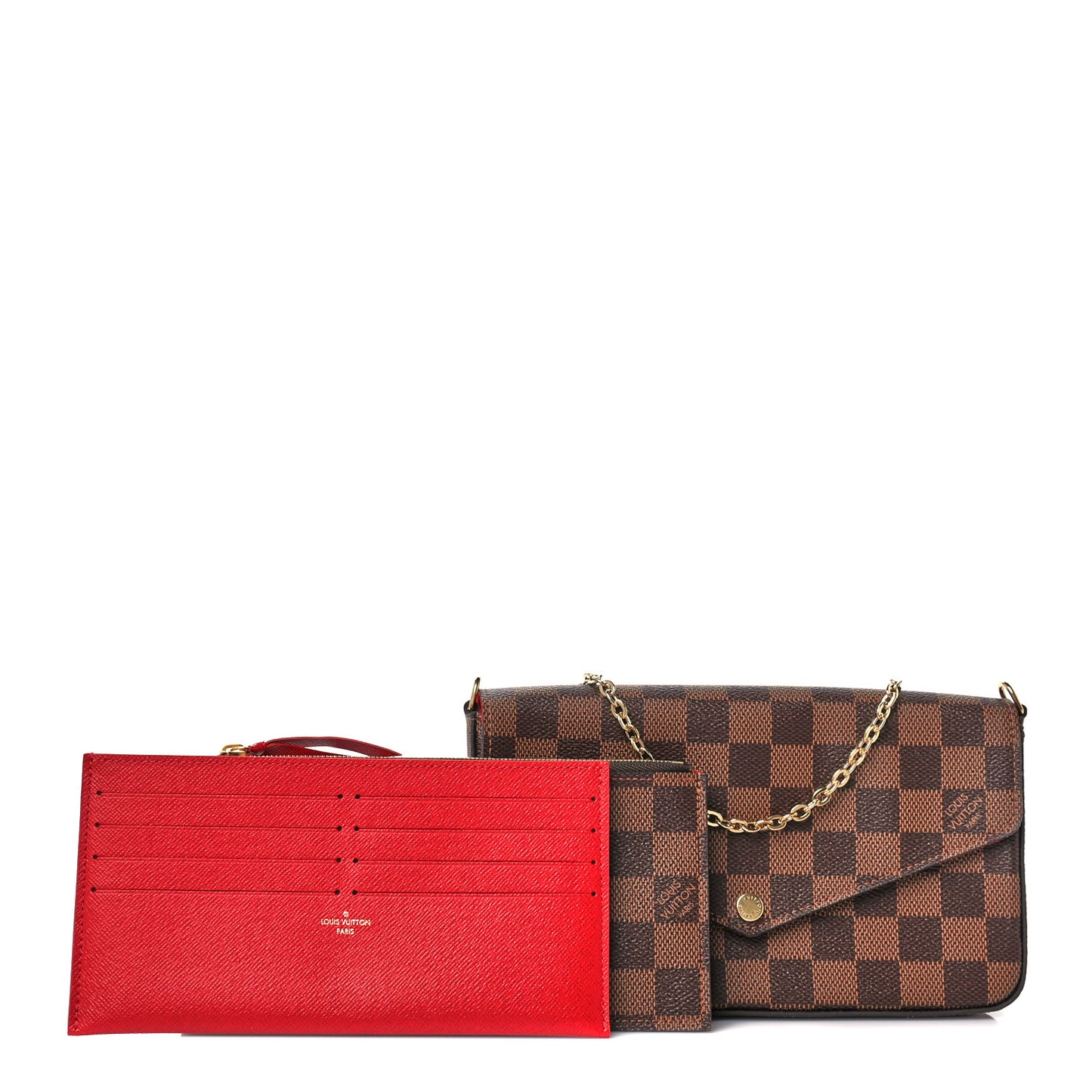Damier Ebene Pochette Felicie Chain Wallet