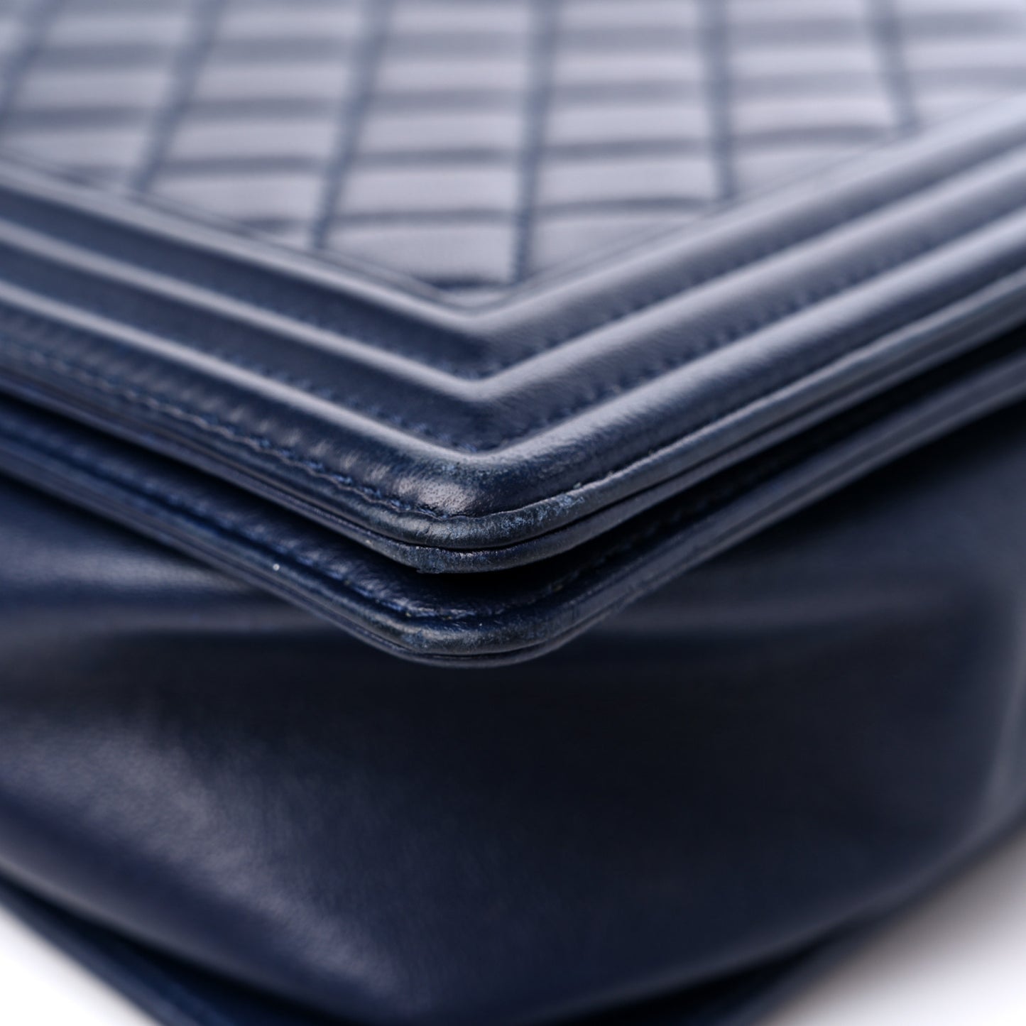 Lambskin Quilted New Medium Boy Flap Dark Blue