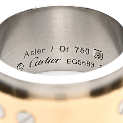Cartier 18K Yellow Gold Stainless Steel 12mm Santos Ring 63 10.5 4 of 5