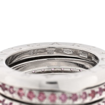 Bulgari 18K White Gold Pink Sapphire B.Zero1 Three-Band Ring 51 5.75 4 of 7