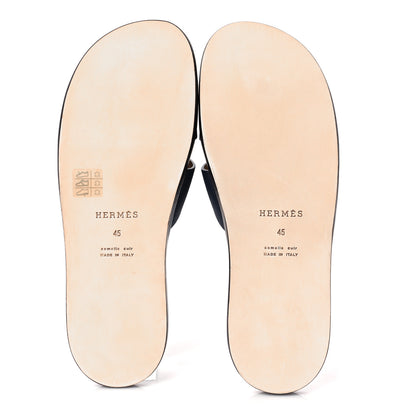 Hermes Epsom Mens Izmir Sandals 45 Marine 5 of 8
