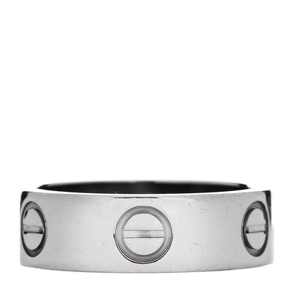 Cartier 18K White Gold 5.5mm LOVE Ring 49 4.75 1 of 4