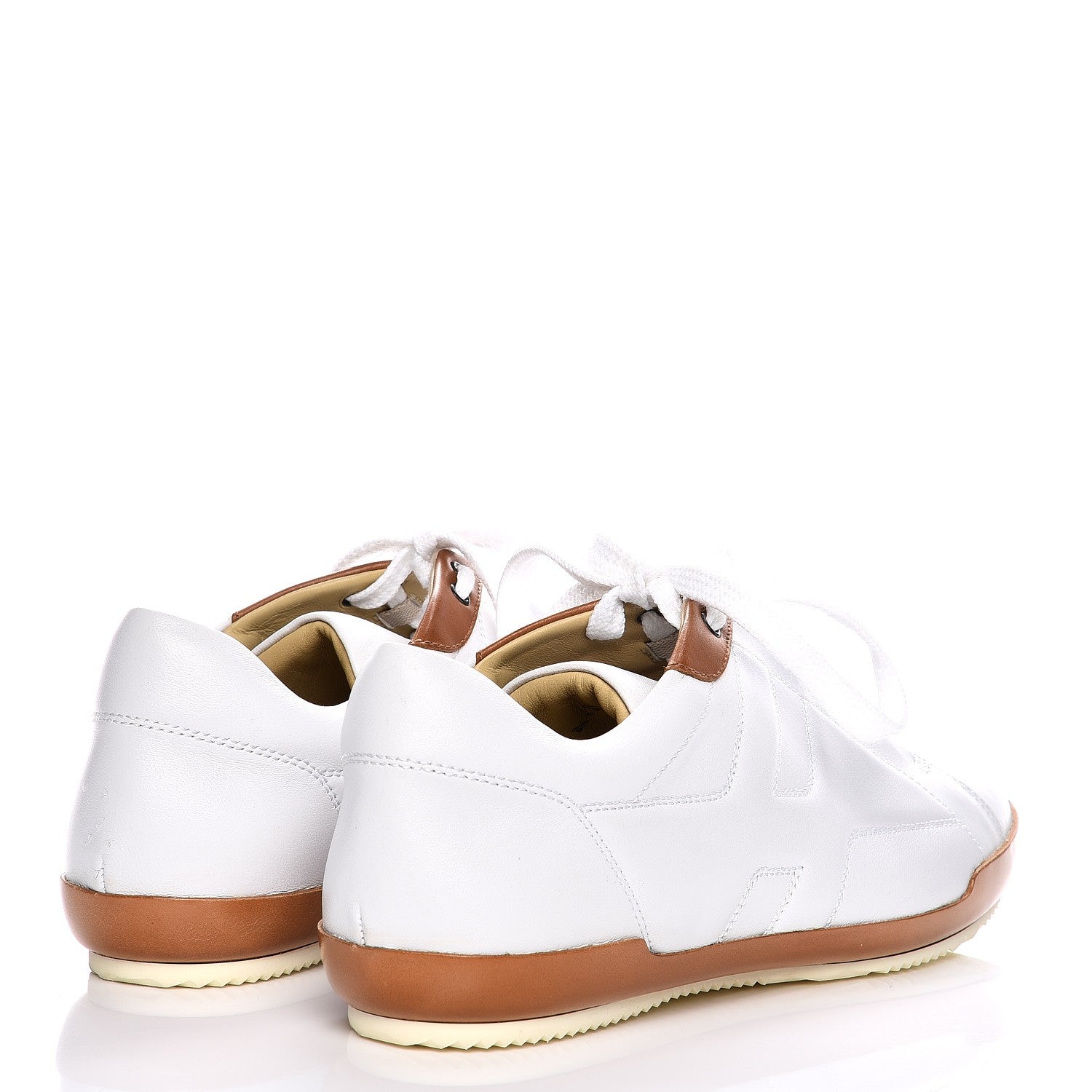 Hermes Nappa Impulse Sneakers 38 Blanc Gold 4 of 13