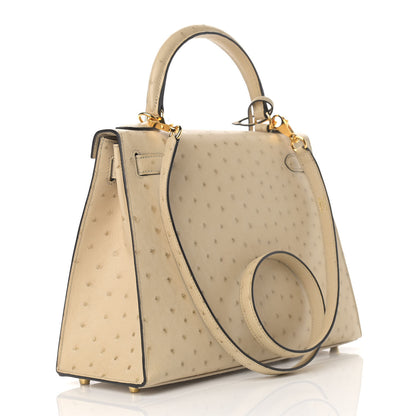 Hermes Ostrich Kelly Sellier 28 Parchemin 3 of 14