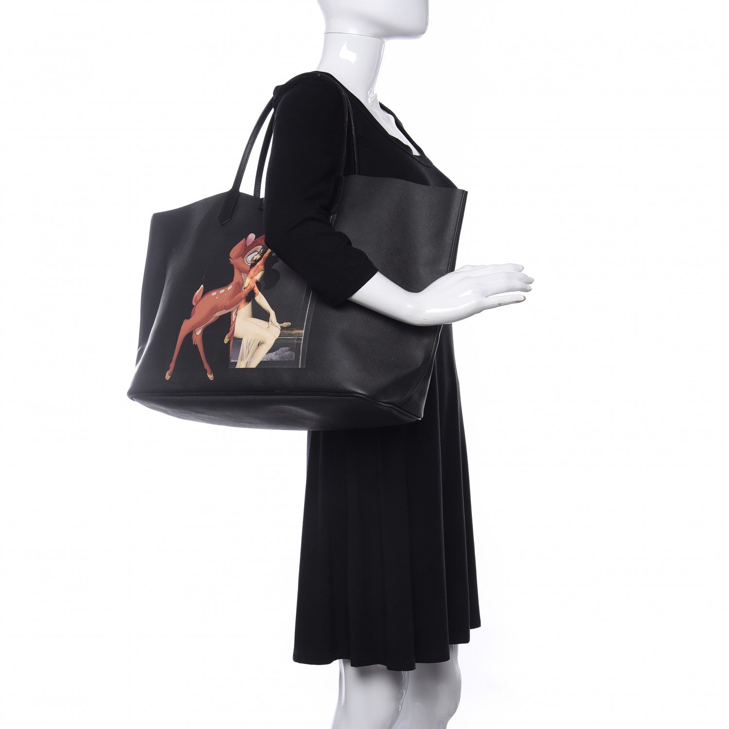 Givenchy Textured Coated Canvas Bambi Print Large Antigona Tote Black 2 of 9