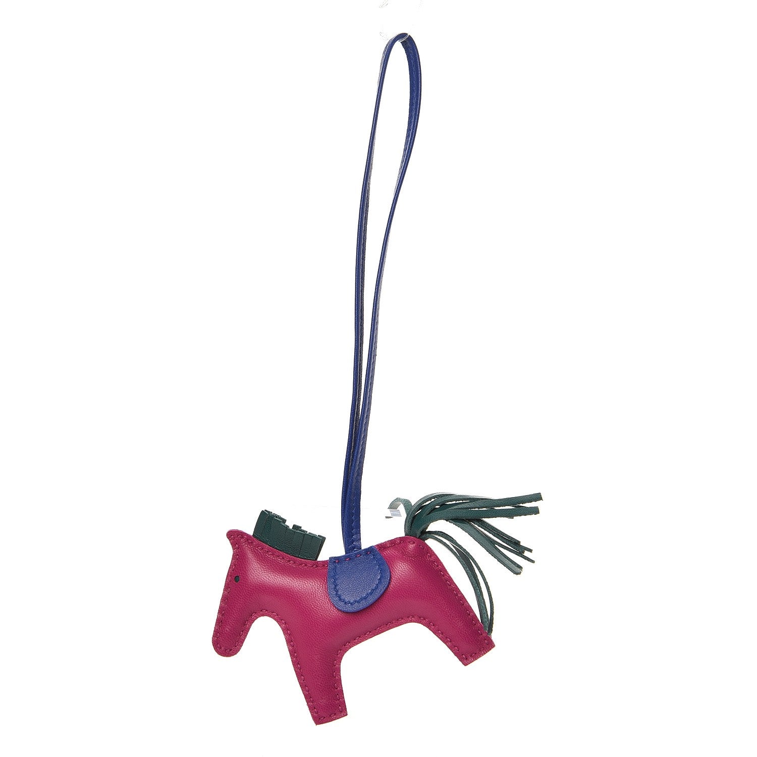 Hermes Milo Lambskin Grigri Rodeo Horse Bag Charm PM Rose Pourpre Bleu Electrique Malachite 1 of 4