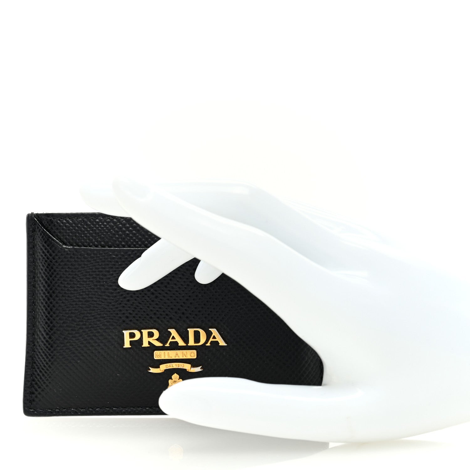 Prada Saffiano Metal Card Case Black 2 of 7