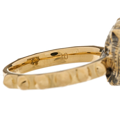 Gucci 18K Yellow Gold Pink Tourmaline Le Marché Des Merveilles Feline Ring 47 4.25 6 of 8