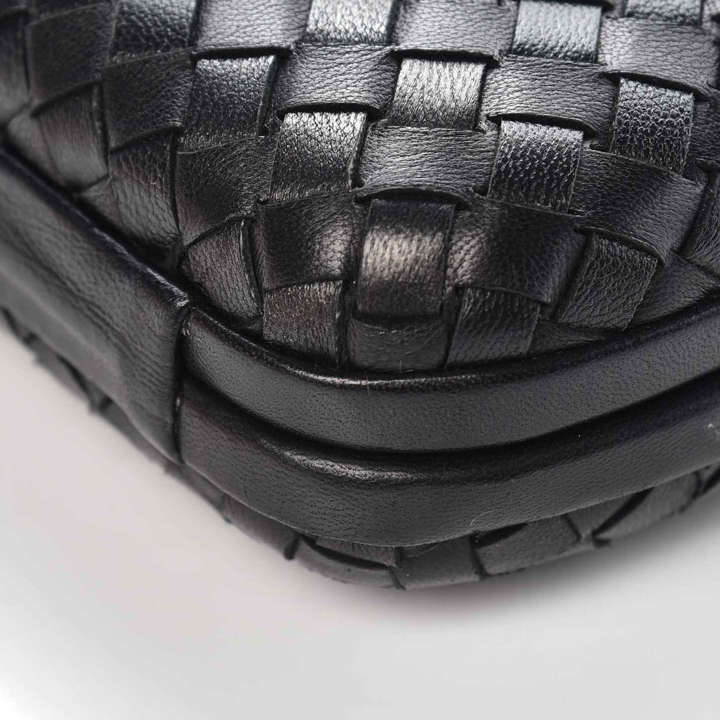 Nappa Intrecciato Knot Studded Clutch Black
