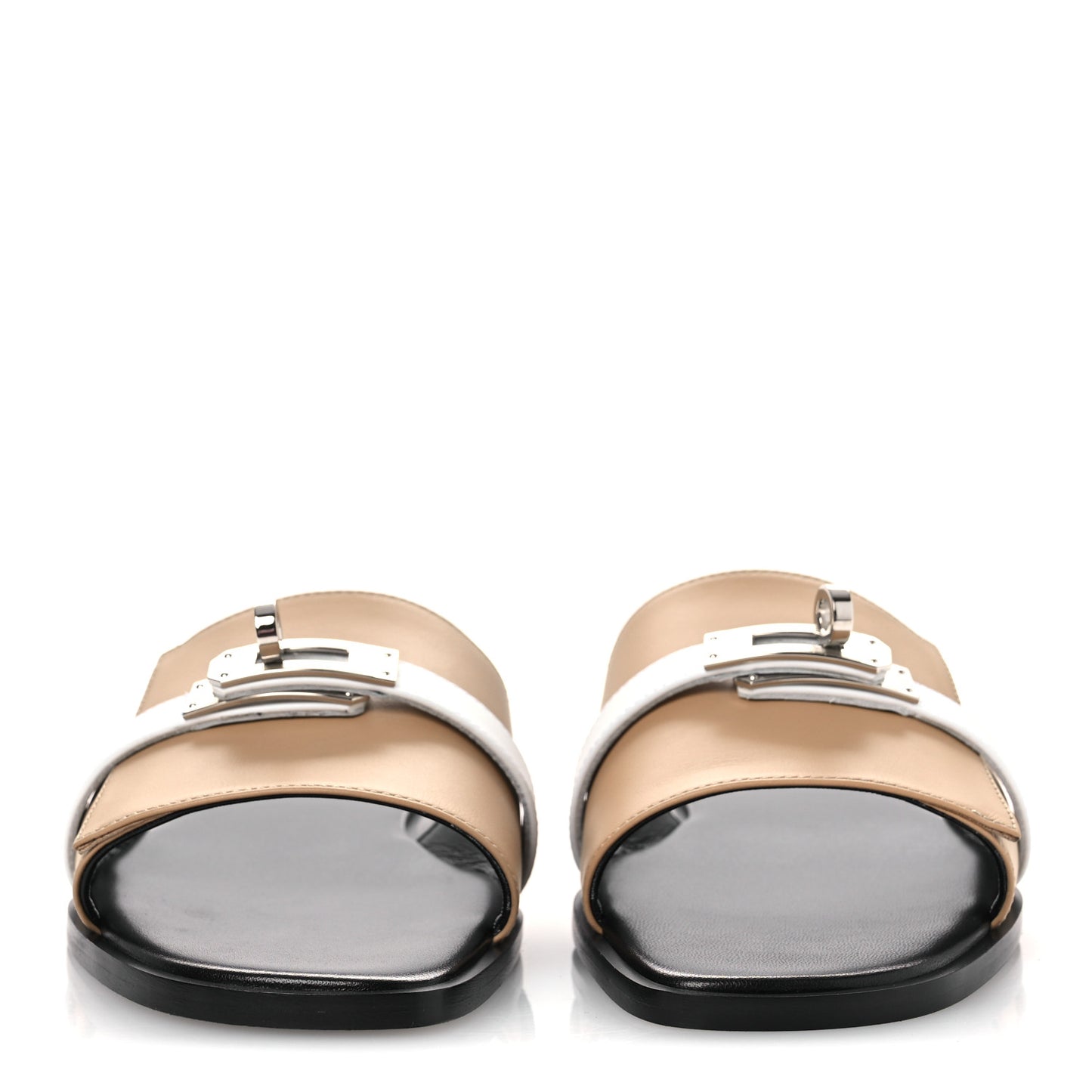 Calfskin Giulia Sandals 38 Beige Albinos White