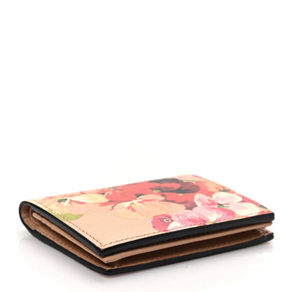 Gucci Shangai Calfskin Blooms Print Card Case Wallet Pink Apricot Multicolor 4 of 7