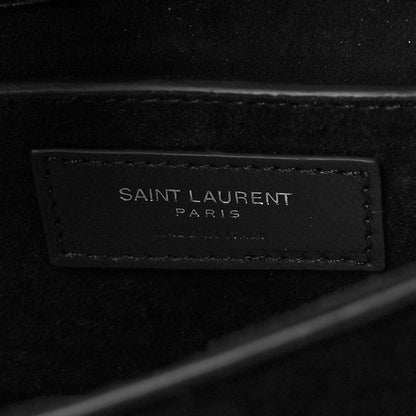 Saint Laurent Calfskin Crocodile Embossed Medium Monogram Sunset Black 6 of 10