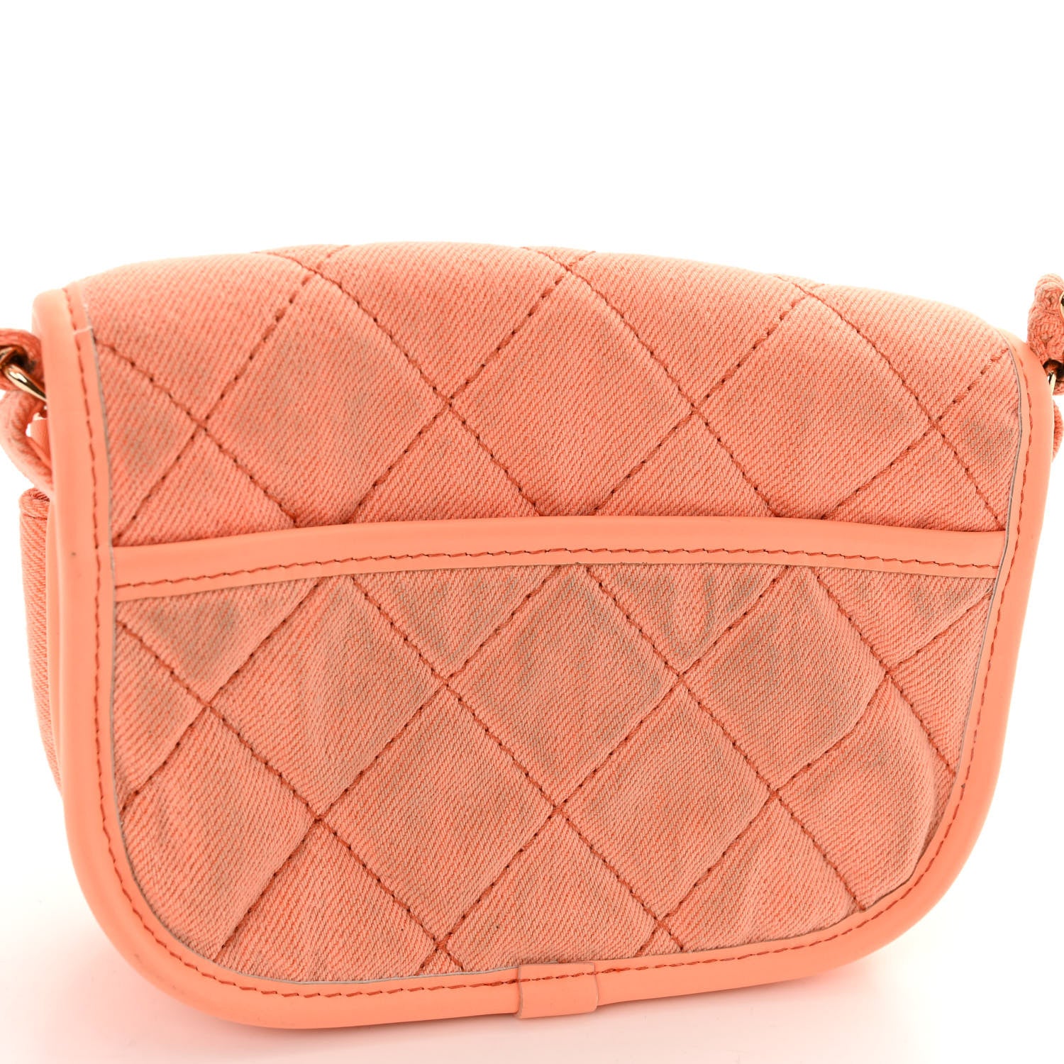 Chanel Denim Quilted Mini Messenger Flap Orange 11 of 14