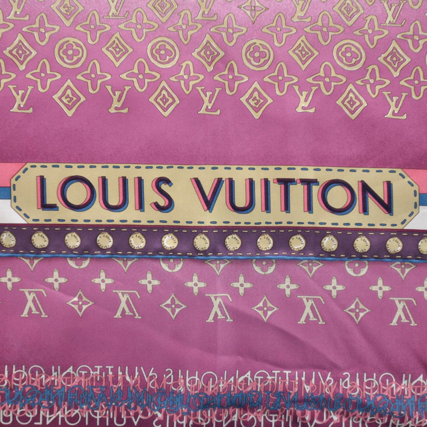 Silk Monogram Map Square Scarf Cassis