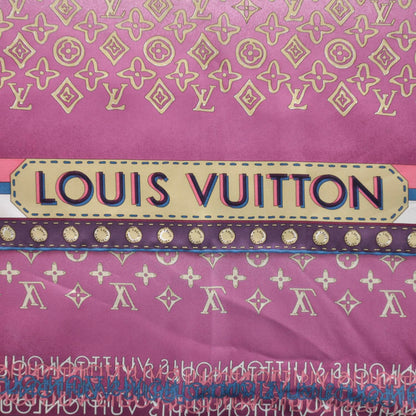 Louis Vuitton Silk Monogram Map Square Scarf Cassis 5 of 11