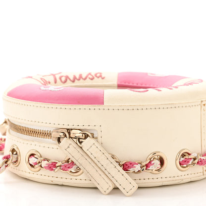 Chanel Lambskin Coco Lifesaver Round Bag Pink White 9 of 12