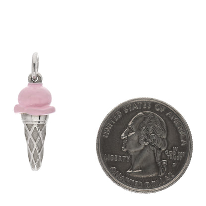 Tiffany Sterling Silver Enamel Ice Cream Cone Charm Pink 2 of 3