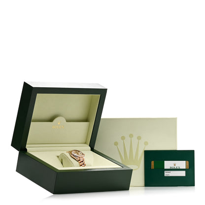Rolex 18K Everose Gold Diamond 31mm Oyster Perpetual Datejust President Watch Silver 178275 5 of 5