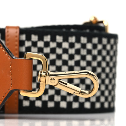 Fendi Ribbon Vitello King Logo Embossed Gingham Woven Adjustable Strap You Panna Black Cuoio 2 of 6