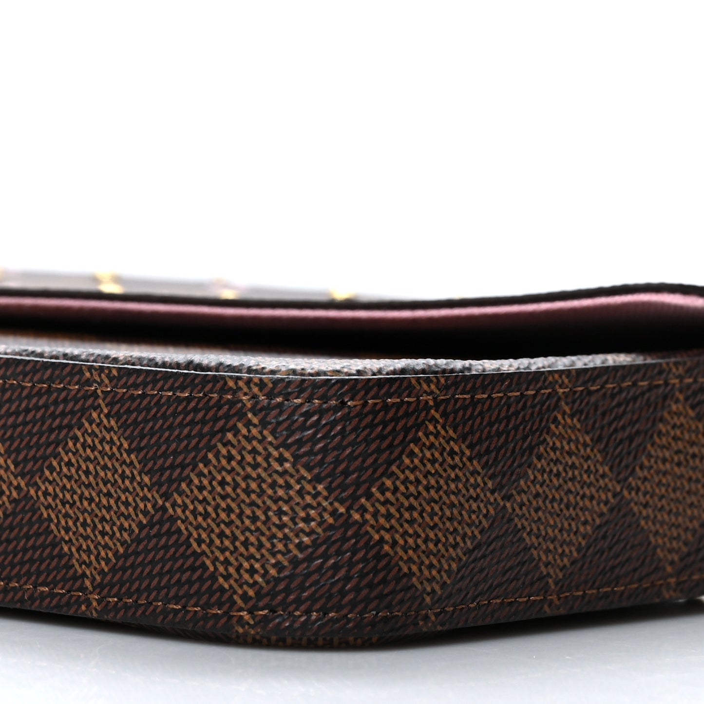 Damier Ebene Studded Pochette Felicie Chain Wallet