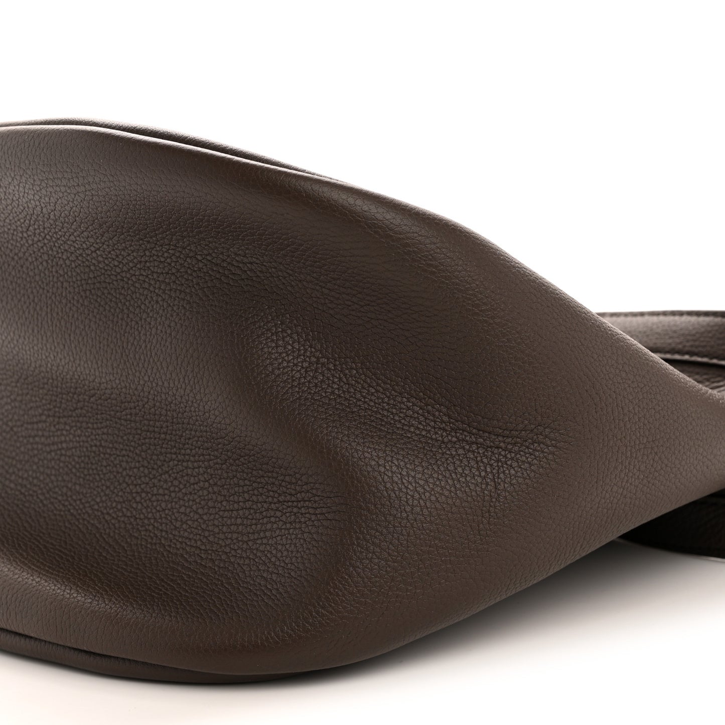 Grained Calfskin Large Slouchy Banana Bag Brunette