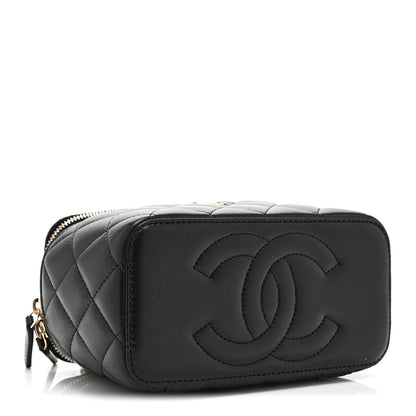 Chanel Lambskin Quilted Trendy Small Top Handle Vanity Case With Chain Black 4 of 12