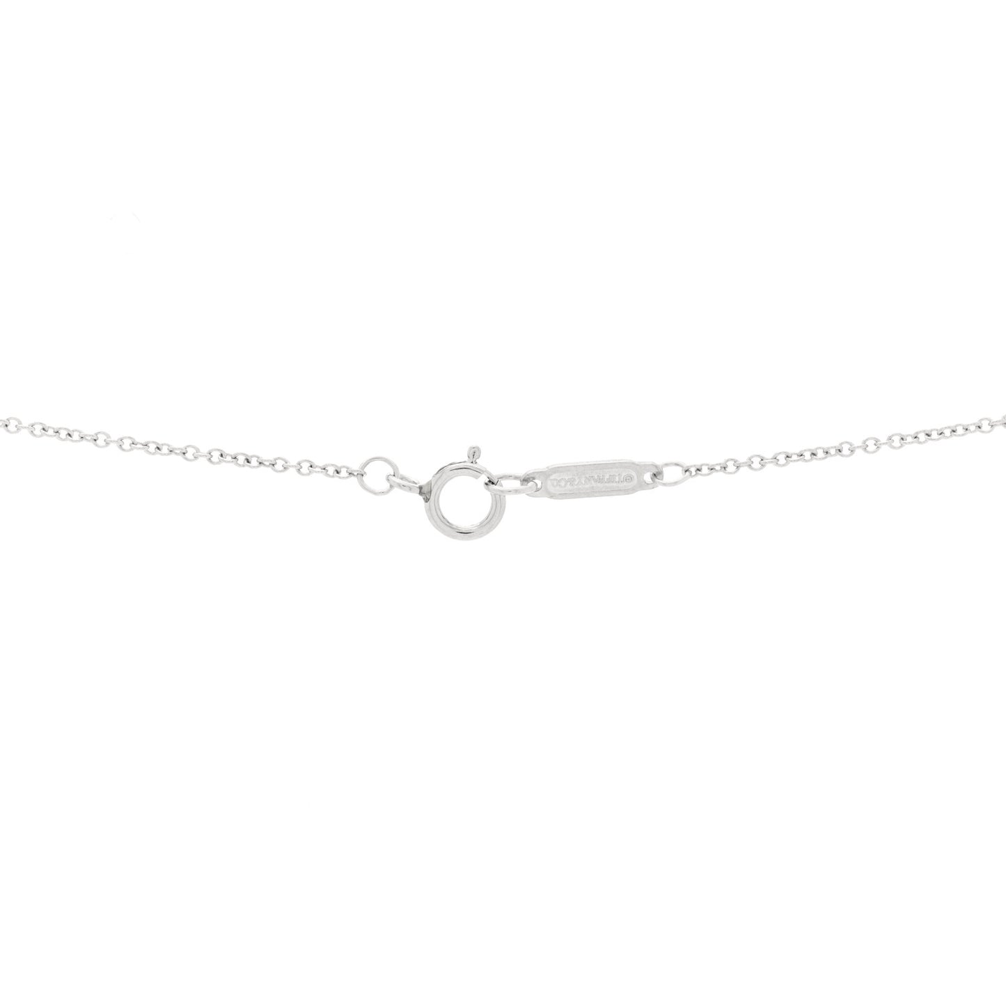 Platinum Diamond Mini Vintage Oval Key Pendant Necklace