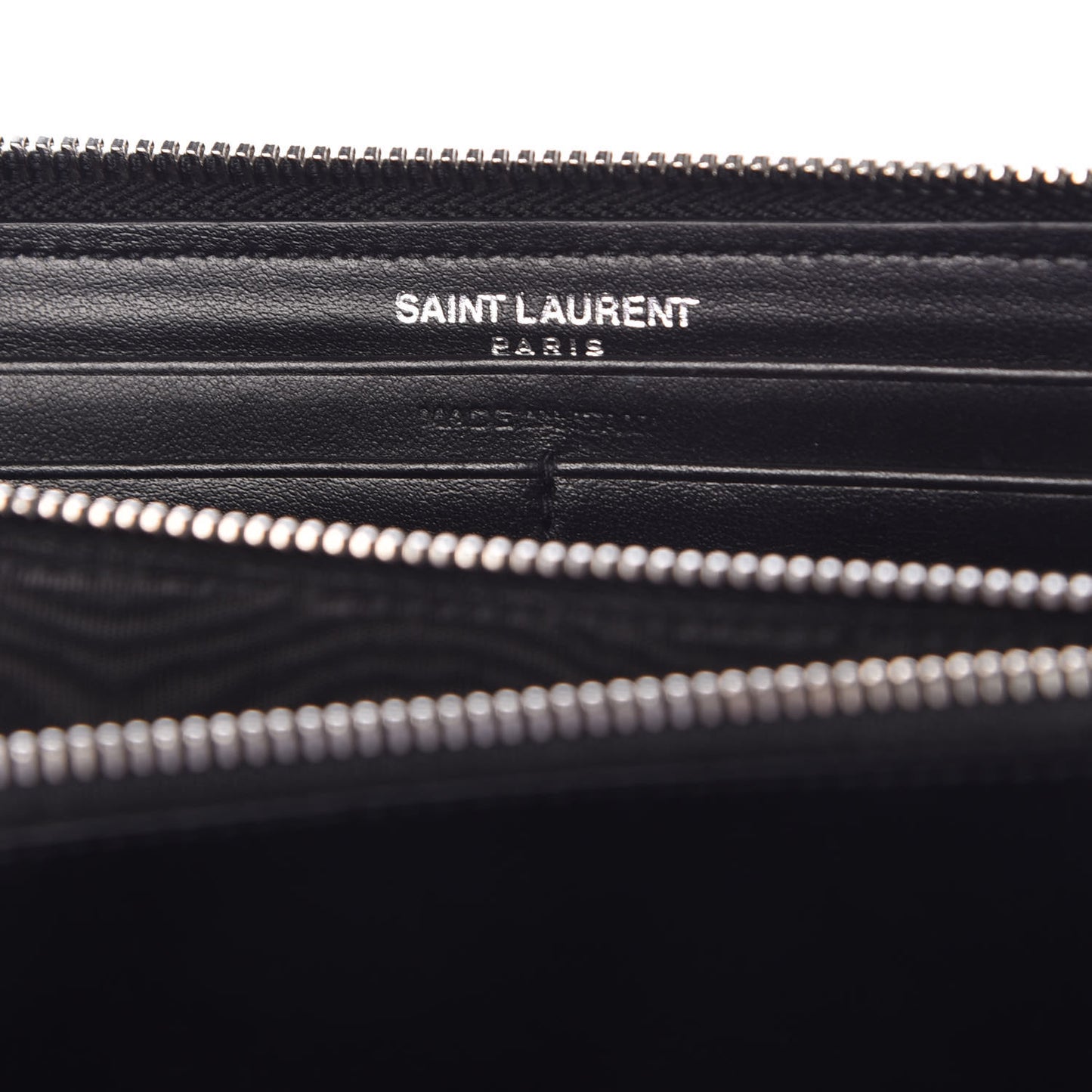 Calfskin Crocodile Embossed Monogram Zip Around Wallet Black
