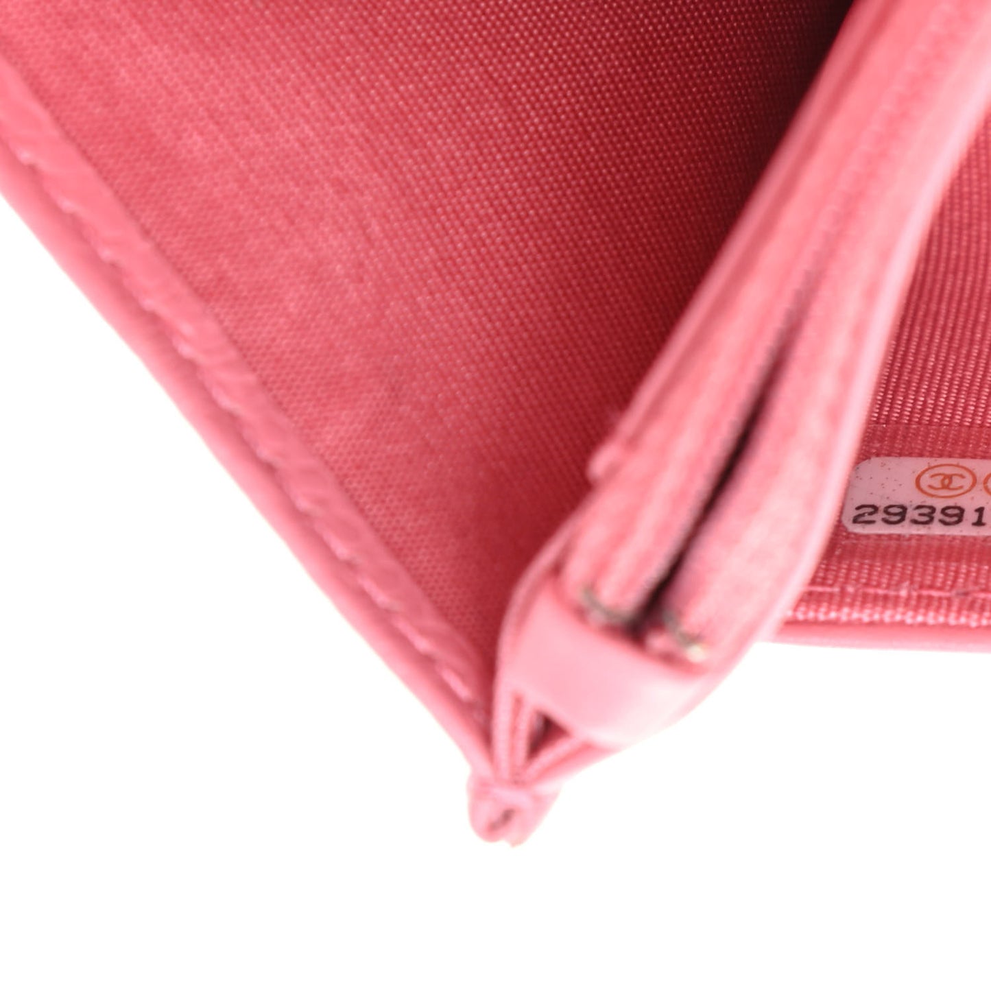 Lambskin Camellia Embossed Wallet On Chain WOC Pink