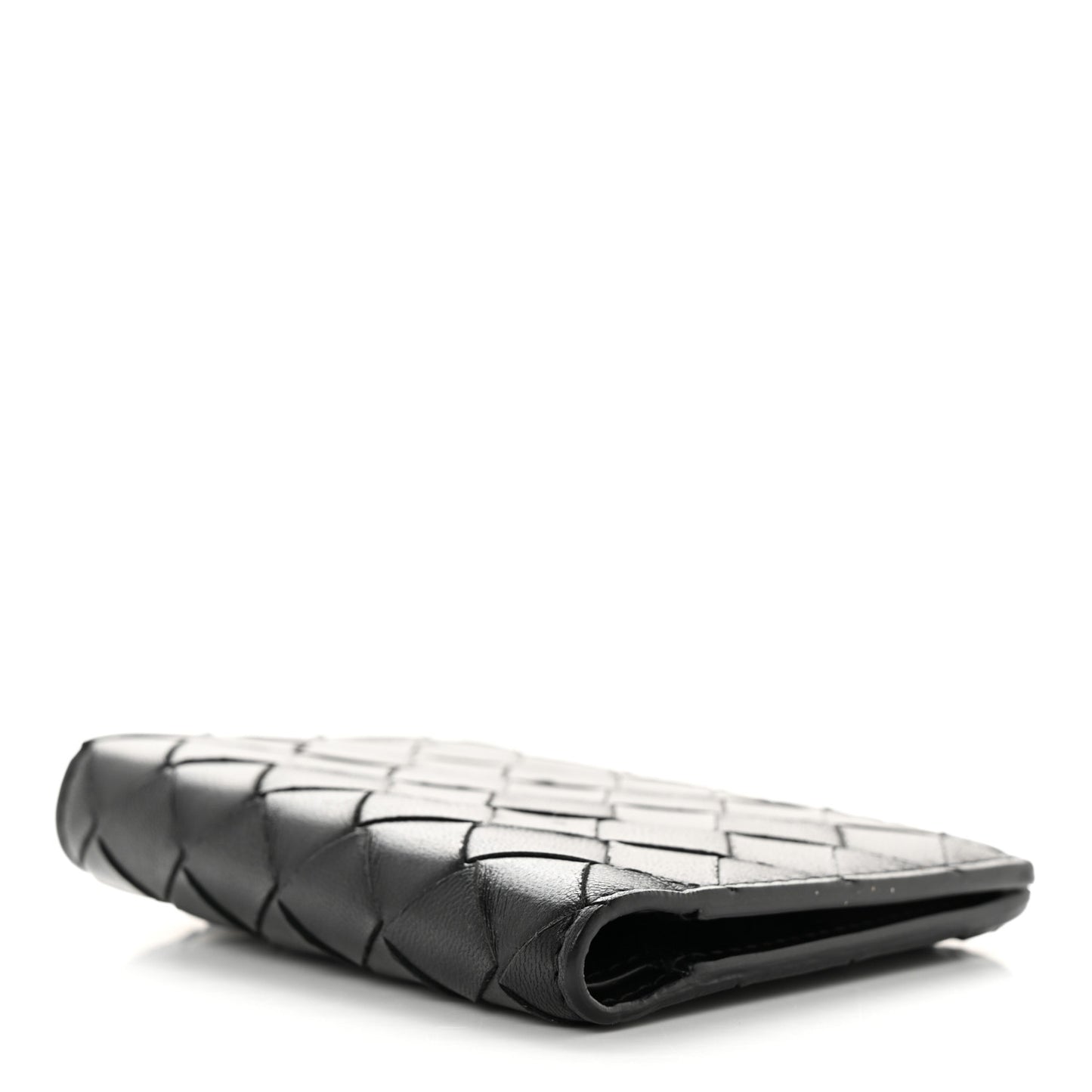 Nappa Intrecciato Bifold Zip Wallet Black