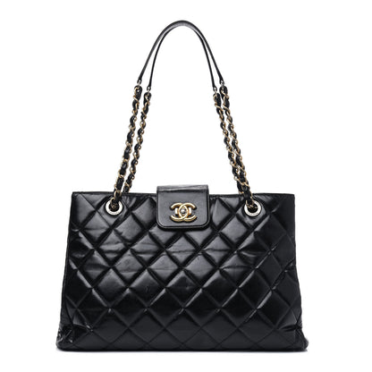 Chanel Glazed Calfskin Quilted Tote Black 1 of 13