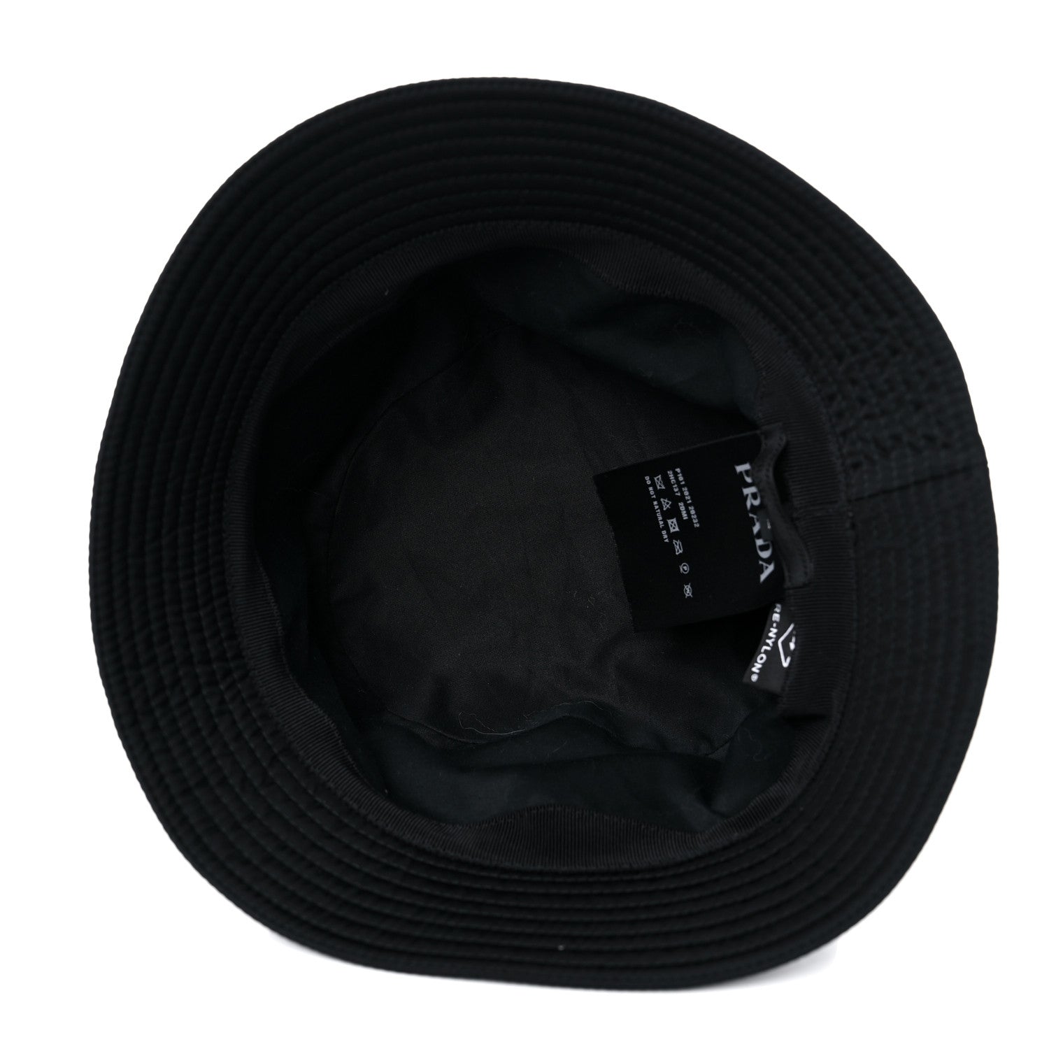 Prada Re-Nylon Metal Triangle Logo Mens Bucket Hat L Black 3 of 5