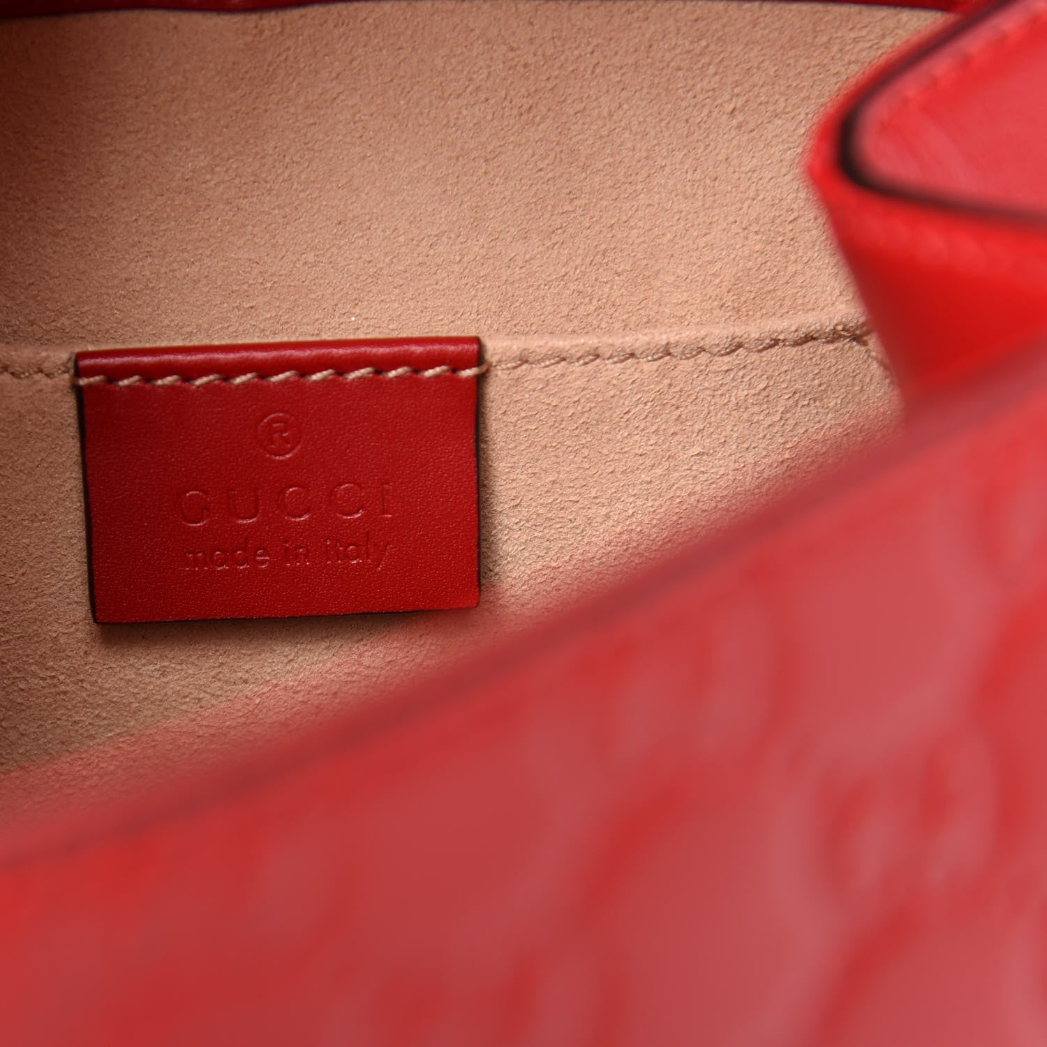 Gucci Guccissima Signature Padlock Backpack Hibiscus Red 7 of 8