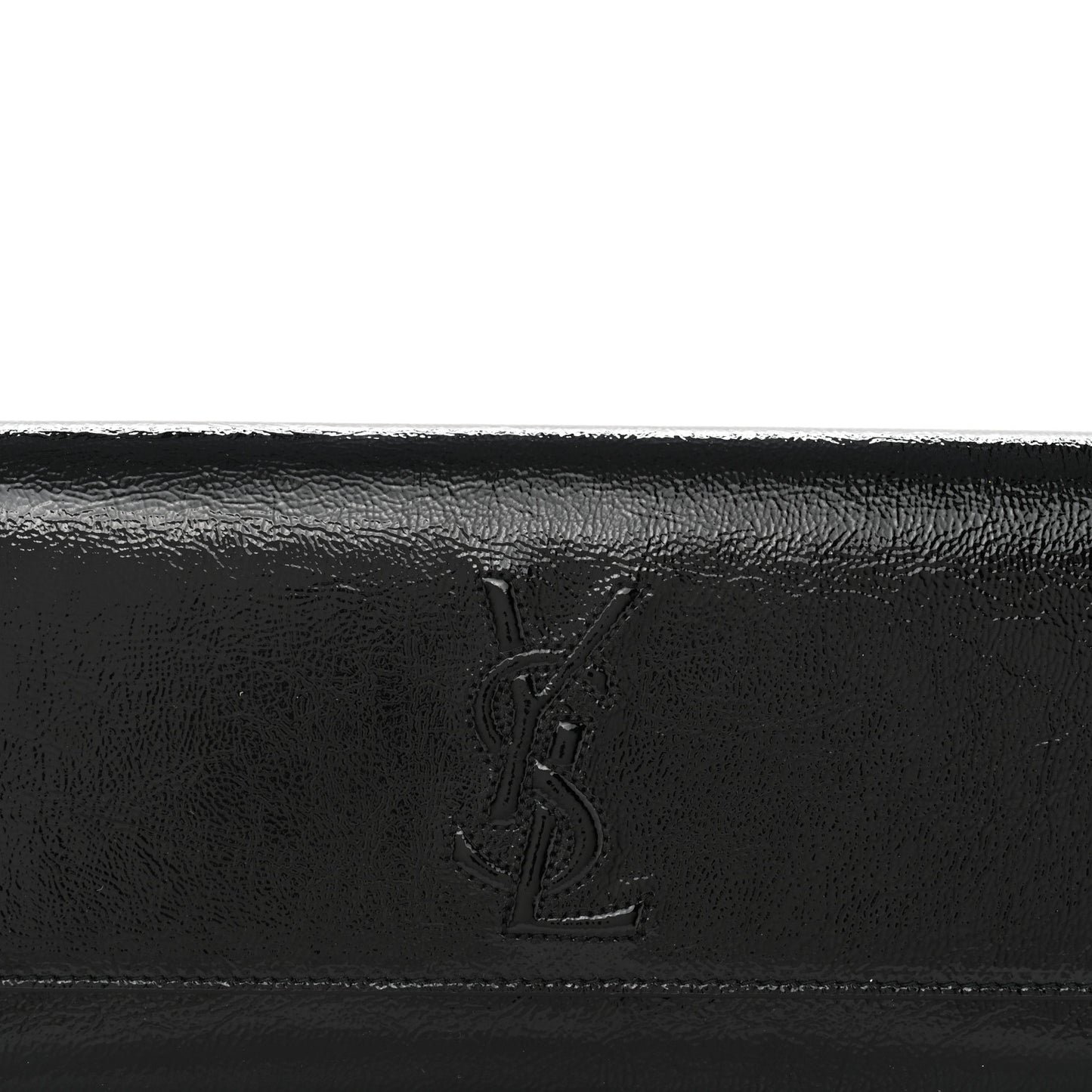 Textured Patent Monogram Belle De Jour Clutch Black
