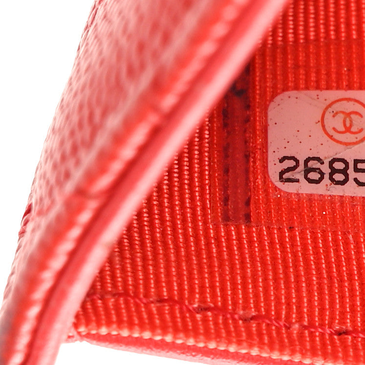 Caviar Quilted Medium Flap Wallet Red
