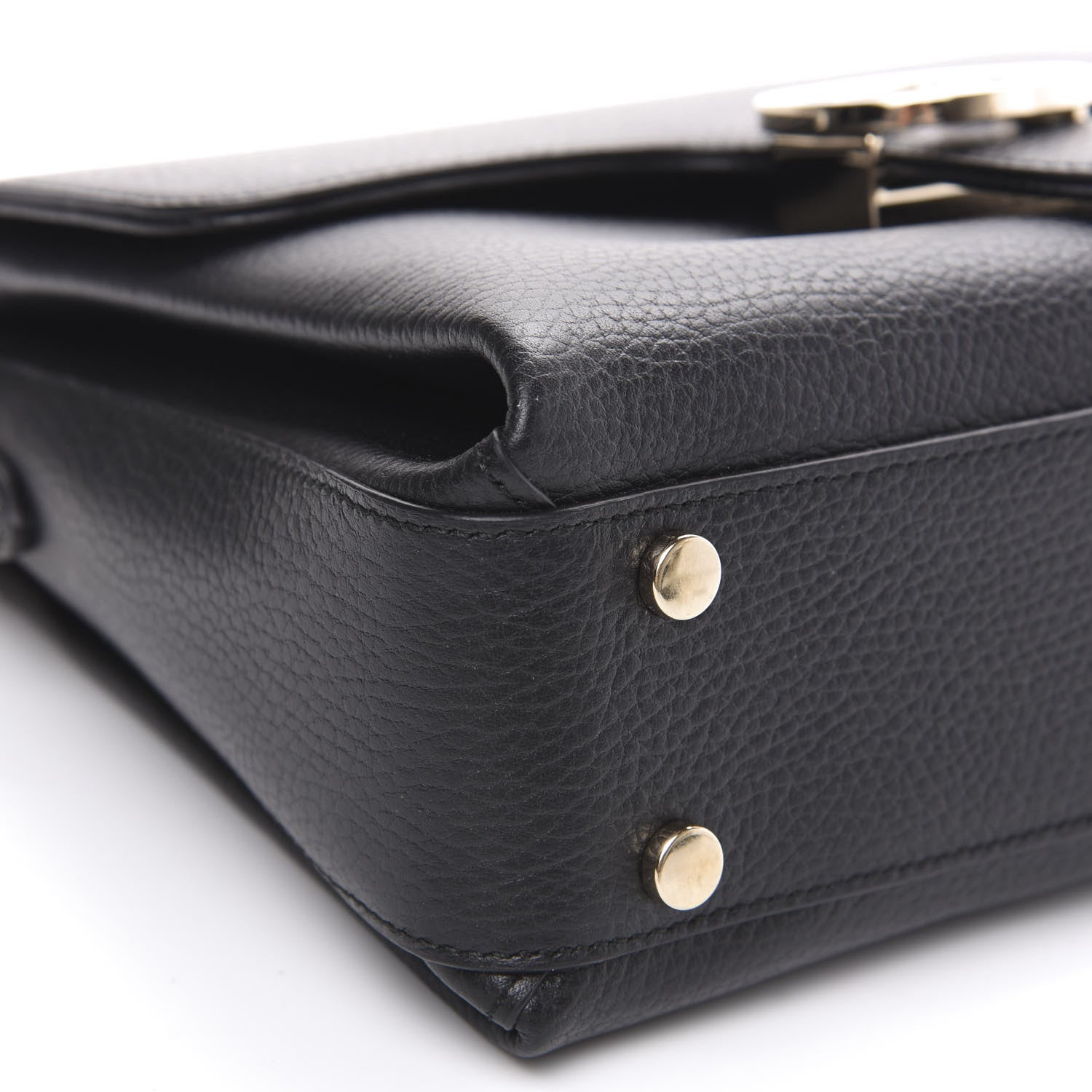 Gucci Dollar Calfskin Interlocking G Top Handle Shoulder Bag Black 7 of 8