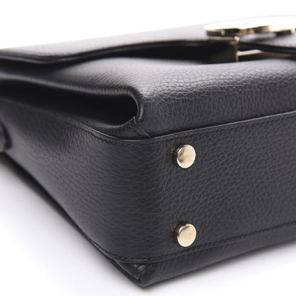 Gucci Dollar Calfskin Interlocking G Top Handle Shoulder Bag Black 7 of 8
