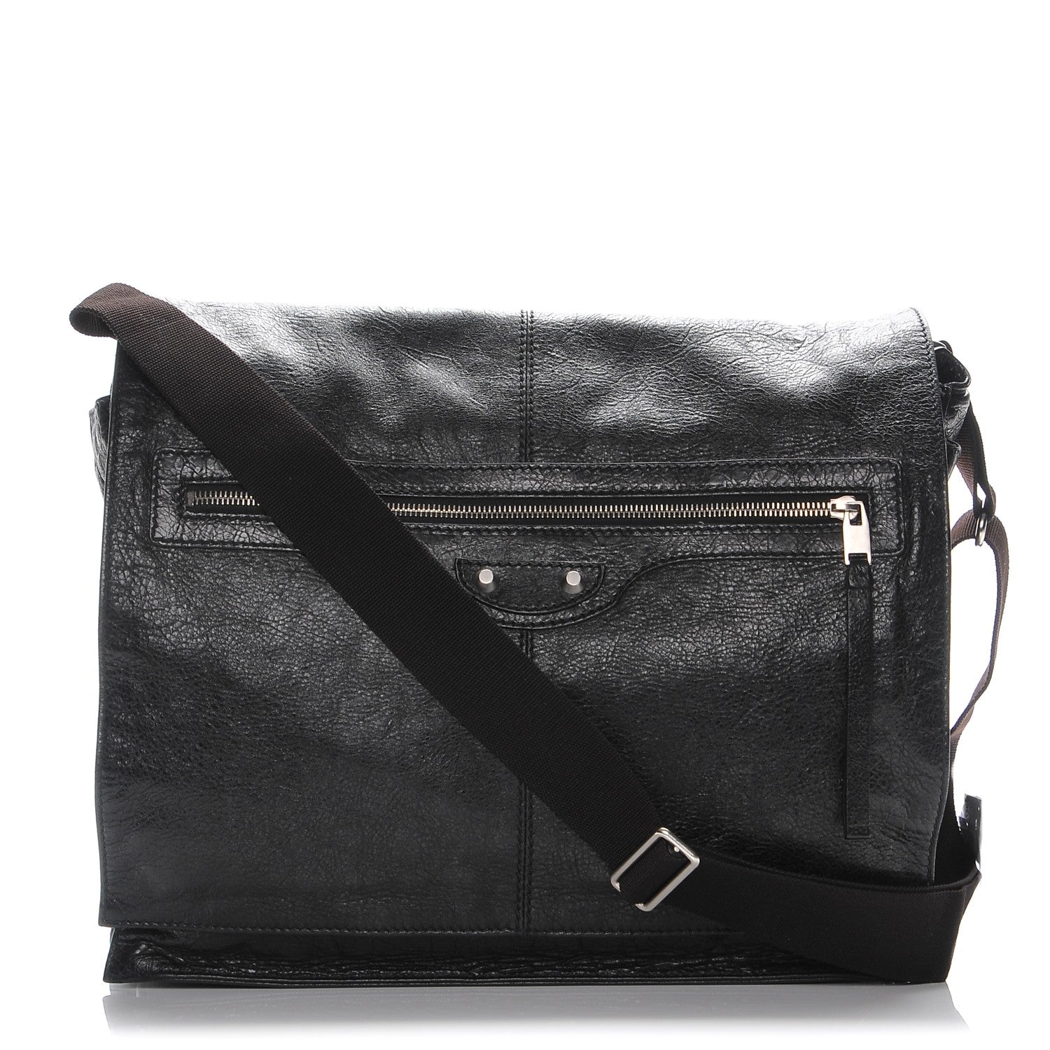 Balenciaga Agneau Arena Foldover Messenger Black 1 of 7