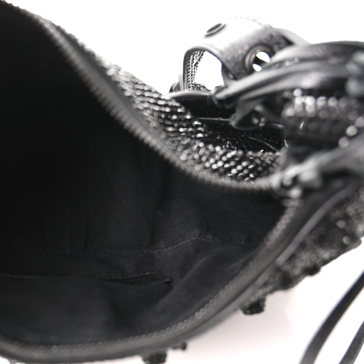 Balenciaga Strass Suede Le Cagole Shoulder Bag XS Black Jet 6 of 11