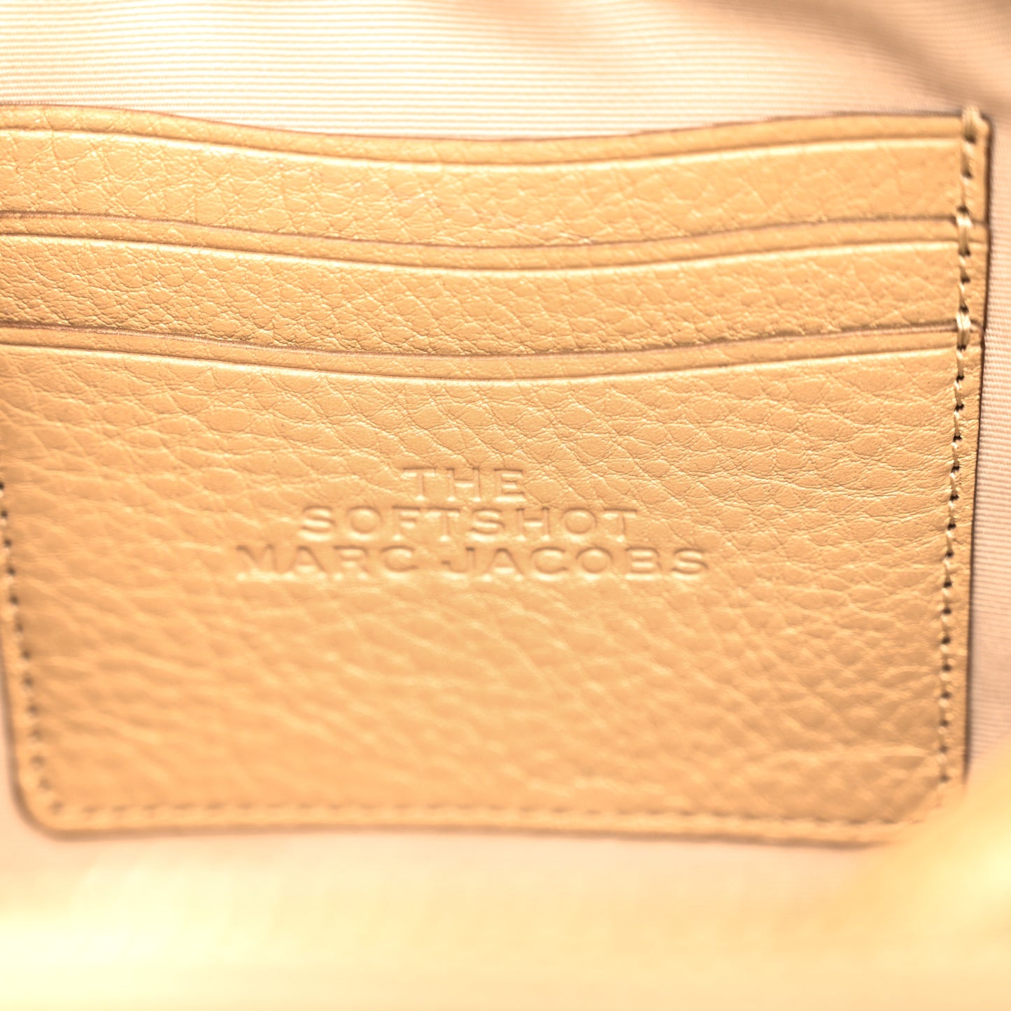 Pearlized Supple Natural Grain Calfskin The Softshot 21 Bag Gold