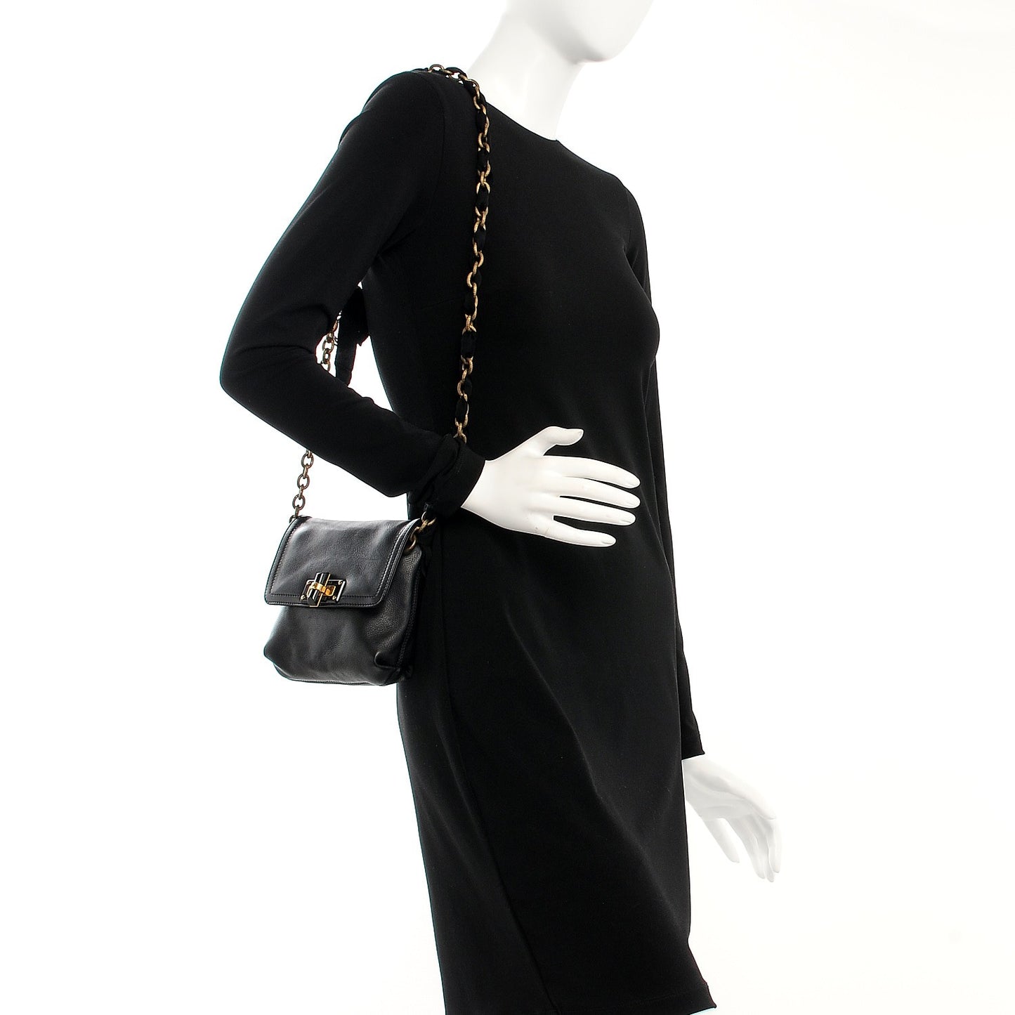Lambskin Happy Mini Pop Crossbody Bag Black