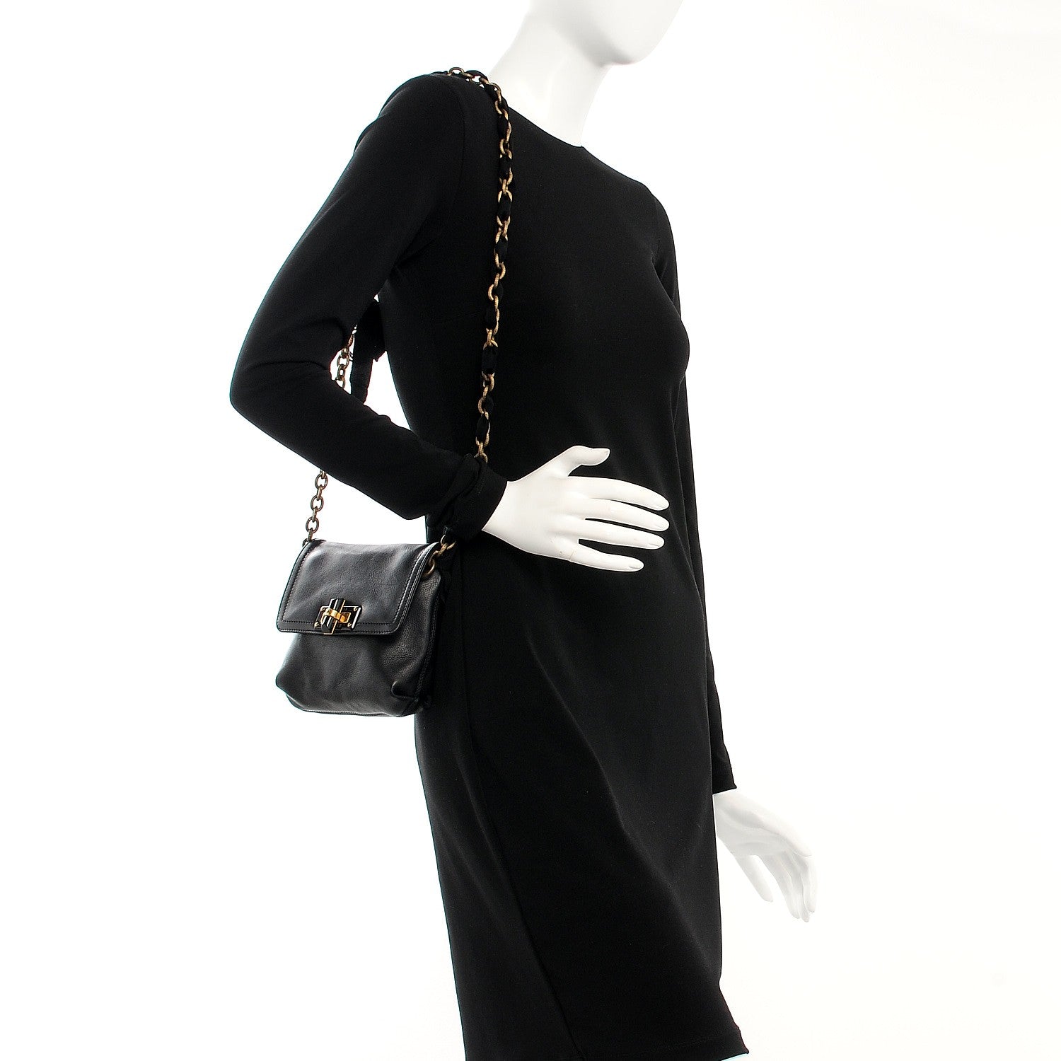 Lanvin Lambskin Happy Mini Pop Crossbody Bag Black 2 of 6
