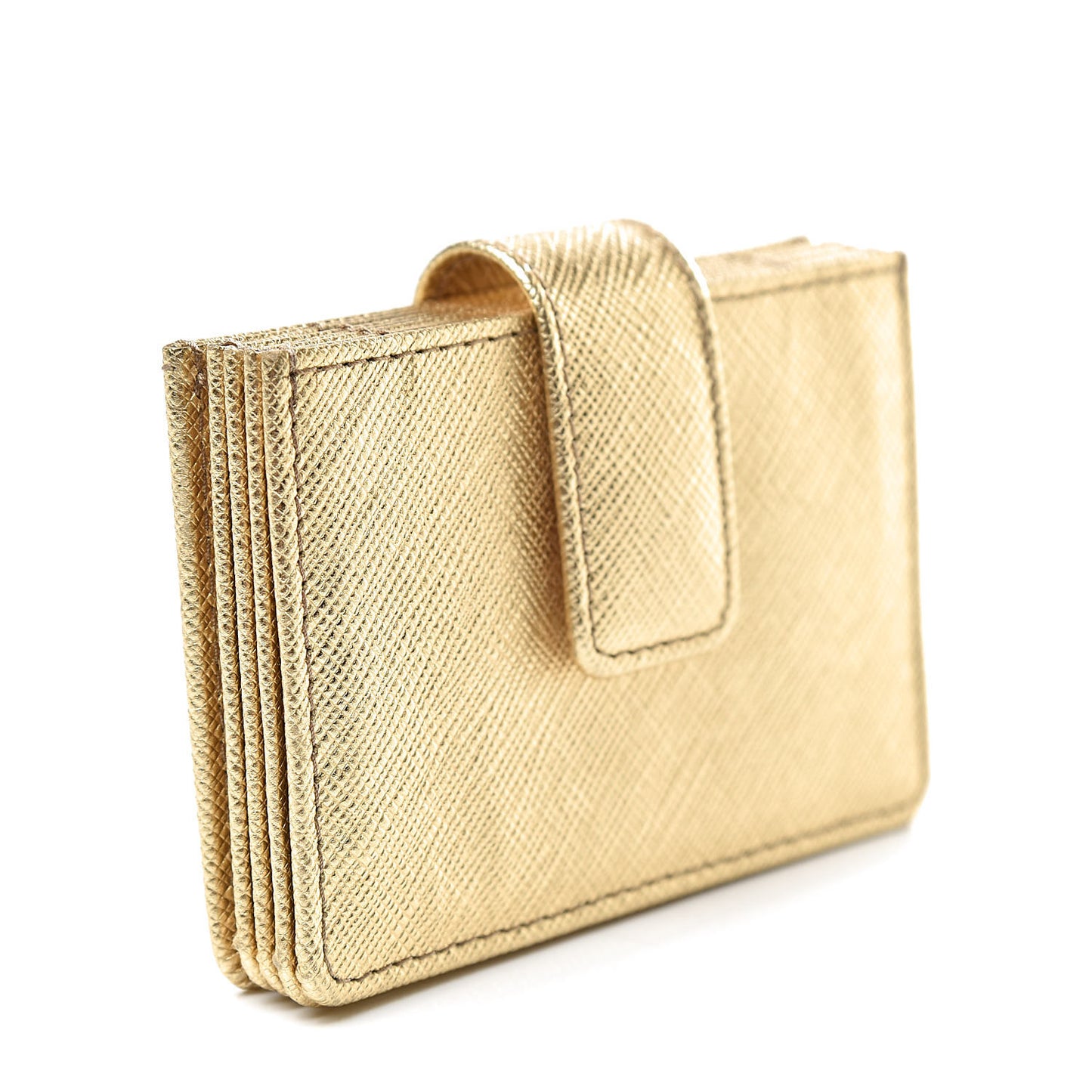 Saffiano Metal Accordion Card Case Platino
