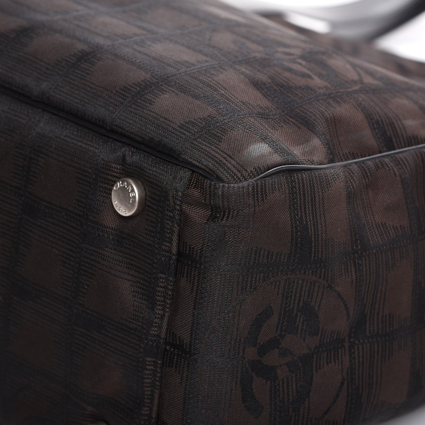 Nylon Medium Travel Tote Black Brown