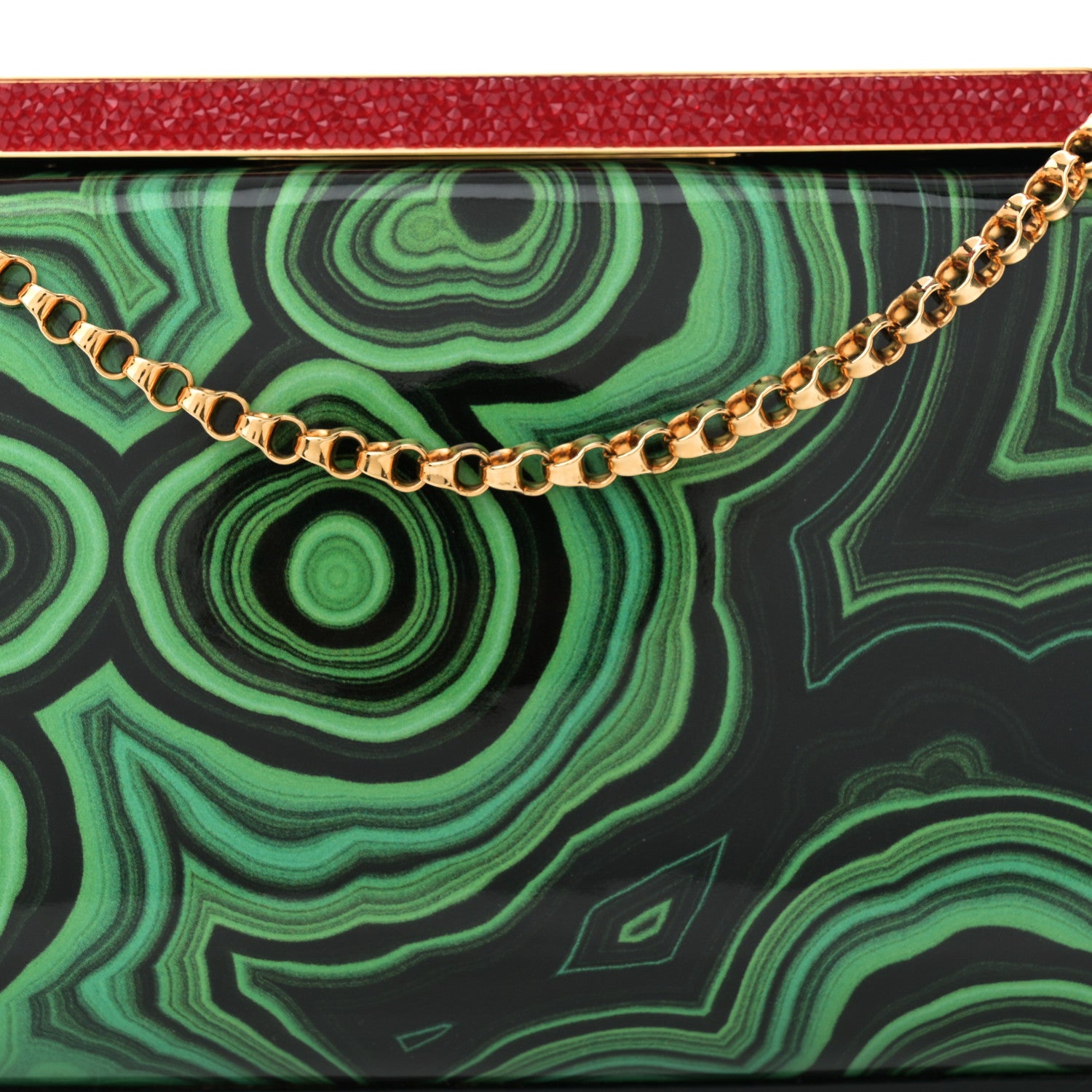 Christian Louboutin Patent Crystal Malachite Vanite Clutch Green Multicolor 7 of 9
