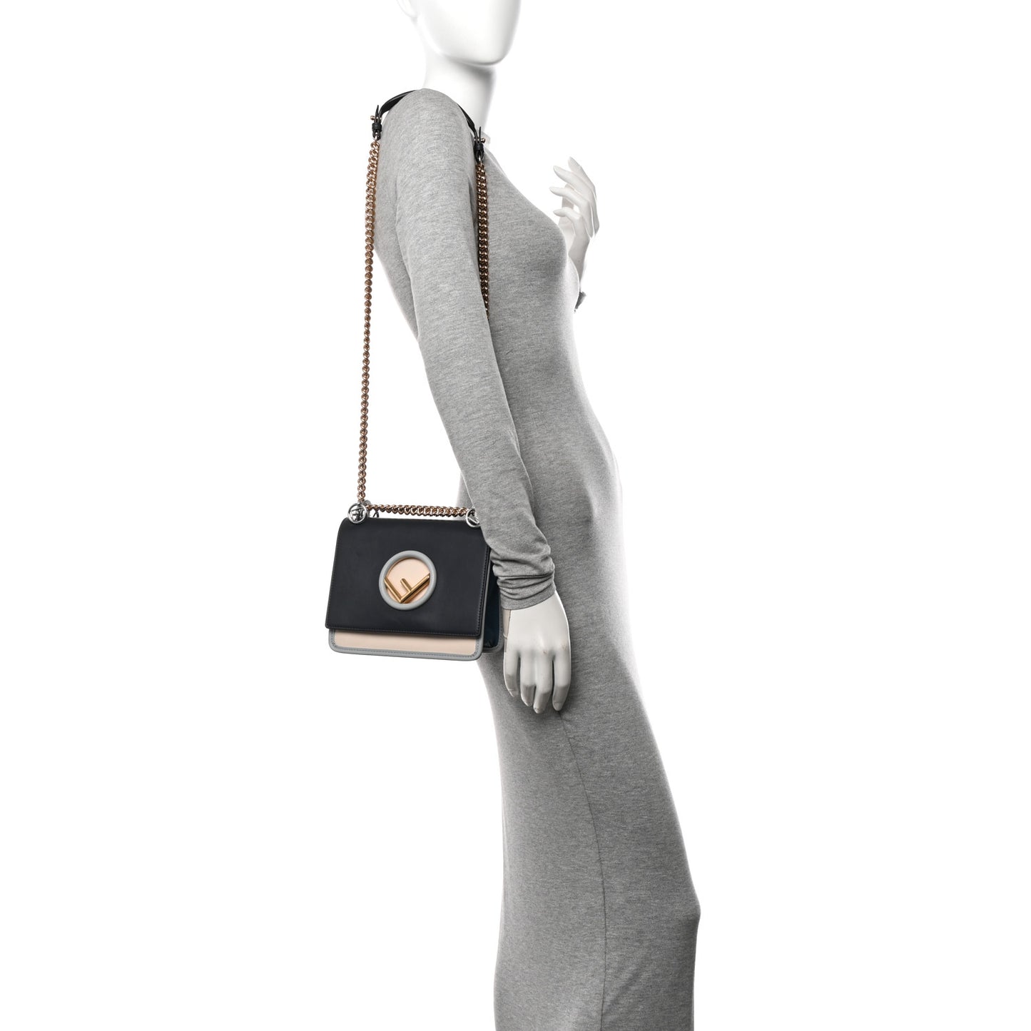 Vitello Century Opaco F is Fendi Small Kan I Shoulder Bag Blue Beige