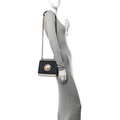 Fendi Vitello Century Opaco F is Fendi Small Kan I Shoulder Bag Blue Beige 2 of 12